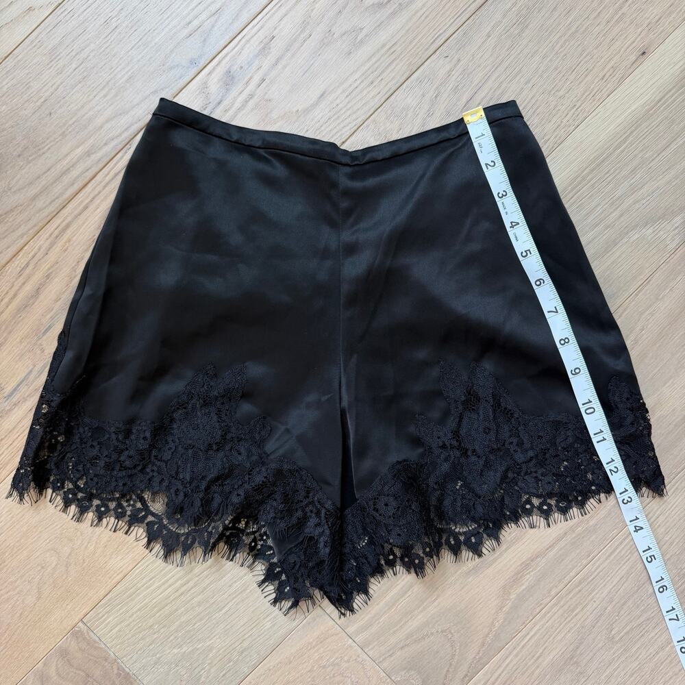 Reformation Fern Black Satin Lace Elastic Waist Shorts Women’s Size XS - Picture 9 of 9